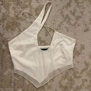 White Fox Bandana Top with Asymmetric Straps